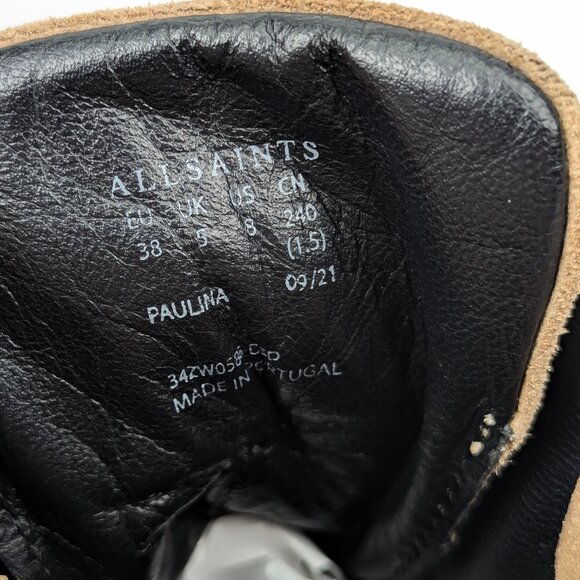 AllSaints Women Paulina Desert Suede Ankle Combat Boots size 8US EUR38 - Picture 6 of 8
